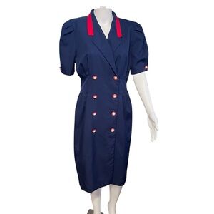 Vintage Sweet Miranda Women’s Midi Dress with Puff Sleeves Sz. 10P